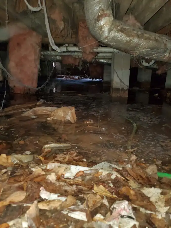 Crawl space flood assessment for Commercial Water Damage Restoration in Worthington
